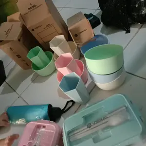 VISHAL Wheatstraw Cangkir Plastik Cup Warna Warni Set 4Pcs Wheat Water Fashion Water Toothbrush Cup VS-15