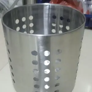 SUBRON Tempat Sumpit Sendok Sedotan Stainless Steel Restoran Murah Elegan Gambar