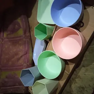 VISHAL Wheatstraw Cangkir Plastik Cup Warna Warni Set 4Pcs Wheat Water Fashion Water Toothbrush Cup VS-15