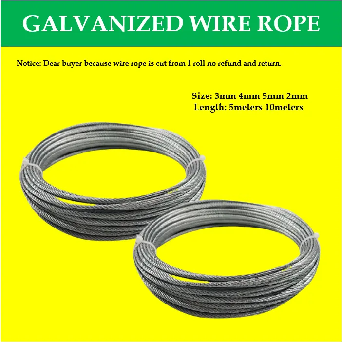 MAGO Steel Cable 2mm-5mm 5m-10m Galvanized Steel Wire Rope Steel Wire ...
