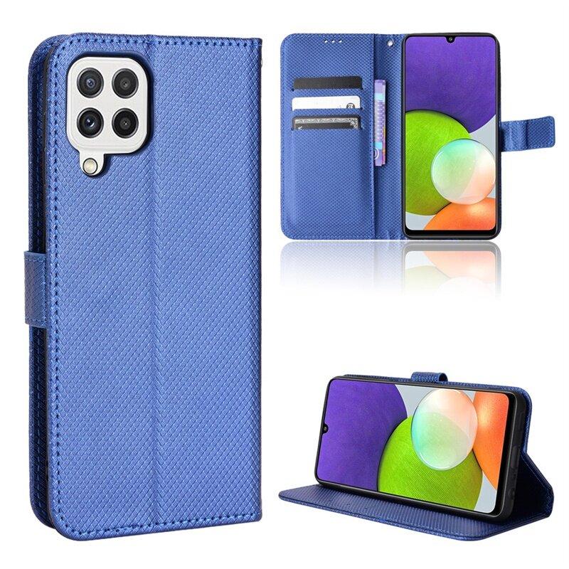 Ốp lưng Samsung Galaxy A22 4G, giá đỡ điện thoại nắp gập, ví Galaxy M22, nắp lưng da PU, bao da nắp gập