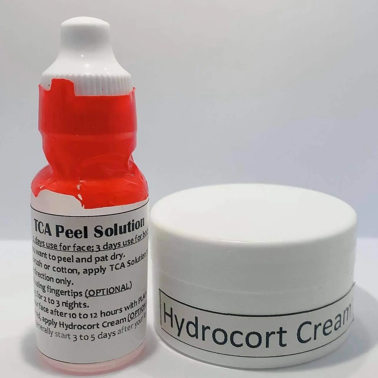 TCA Peel Solution 20% 20ml and 10g Hydrocort Cream All Skin Types Acne ...