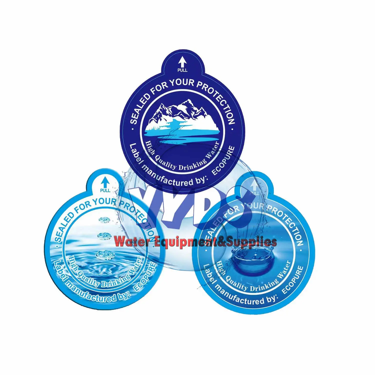 Hygienic Sticker/Non Spill Cap /Round Gallon Sticker(1,000PCS)Quality ...
