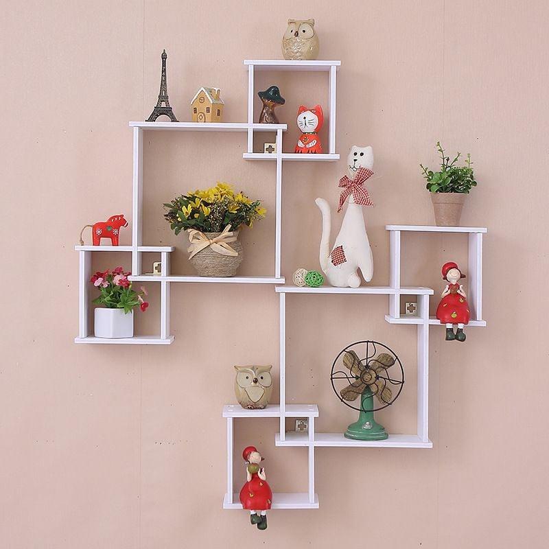 3PCS/Set Square Wall Shelf Multi-Lattice Wall Hanging Decoration ...