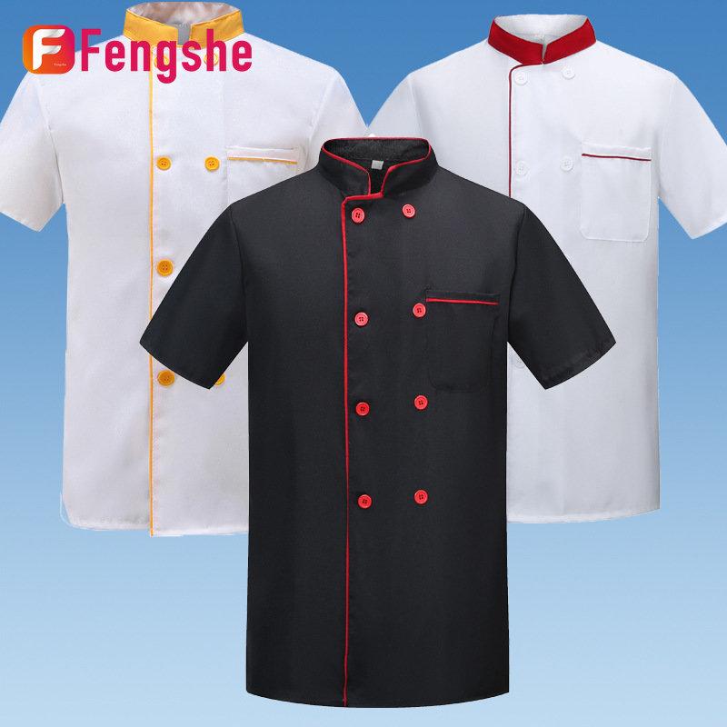  Đồng Phục Đầu Bếp Bán Hàng Trực Tiếp Tại Nhà Máy Fengshe ngắn Tay Mùa Hè Dành Cho Nam Và Nữ Quần Áo Làm Việc Khách Sạn Mùa Thu Và Mùa Đông Dài Tay Màu Trắng Đồng Phục Vải Nhà Bếp Bán Buôn CSF2023 