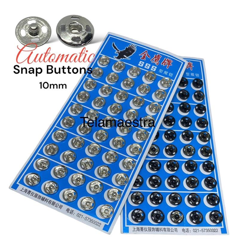 Automatic Metal Snap Buttons 10mm SILVER / BLACK - TikTok Shop Philippines