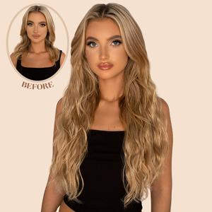 Kylie 3 Weft 20 Inch Beach Wave Crimped Curl Clip in Hair Extensions